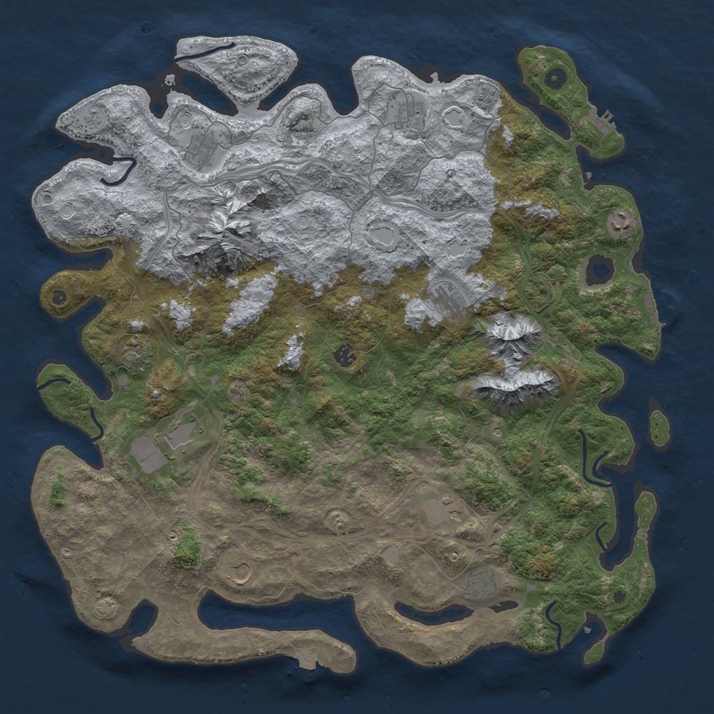 Rust Map: Procedural Map, Size: 5000, Seed: 1237259694, 19 Monuments