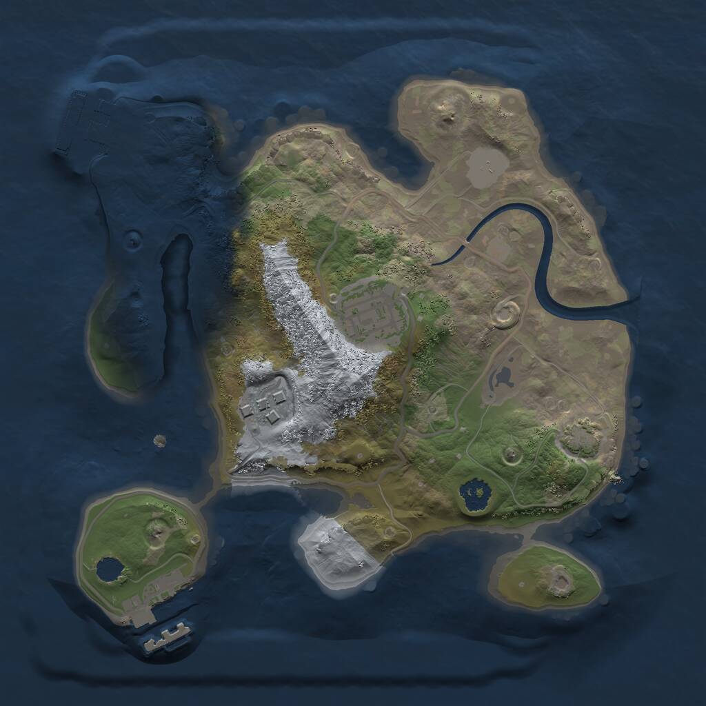 Rust Map: Procedural Map, Size: 2250, Seed: 127363266, 6 Monuments