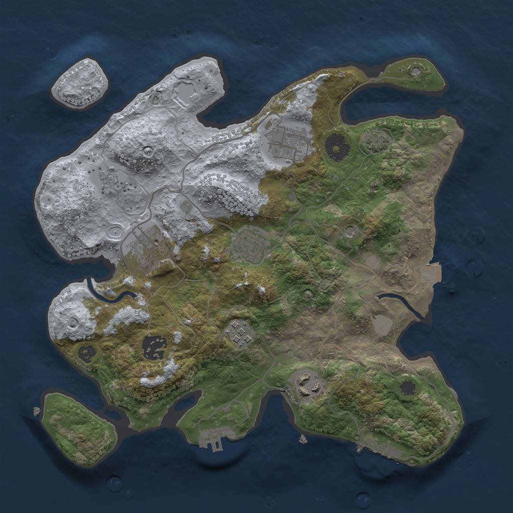 Rust Map: Procedural Map, Size: 3000, Seed: 854002130, 14 Monuments