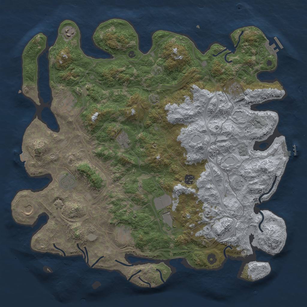 Rust Map: Procedural Map, Size: 4550, Seed: 107202394, 19 Monuments