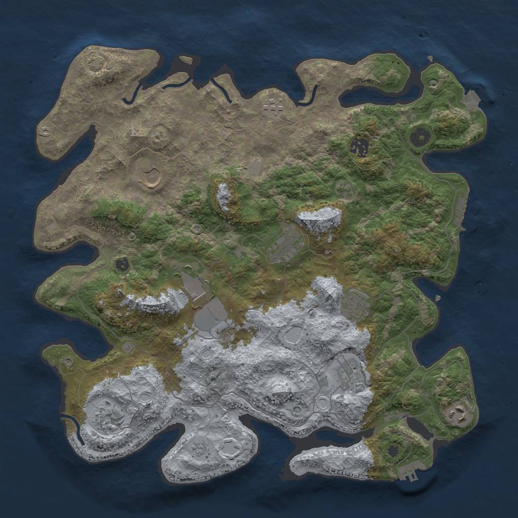 Rust Map: Procedural Map, Size: 4000, Seed: 22019, 17 Monuments