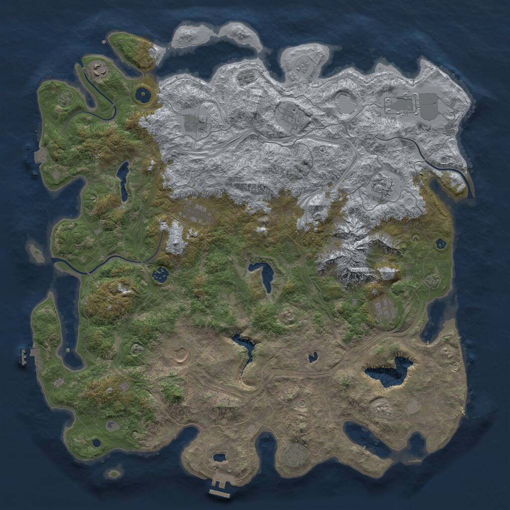 Rust Map: Procedural Map, Size: 5000, Seed: 93495594, 17 Monuments