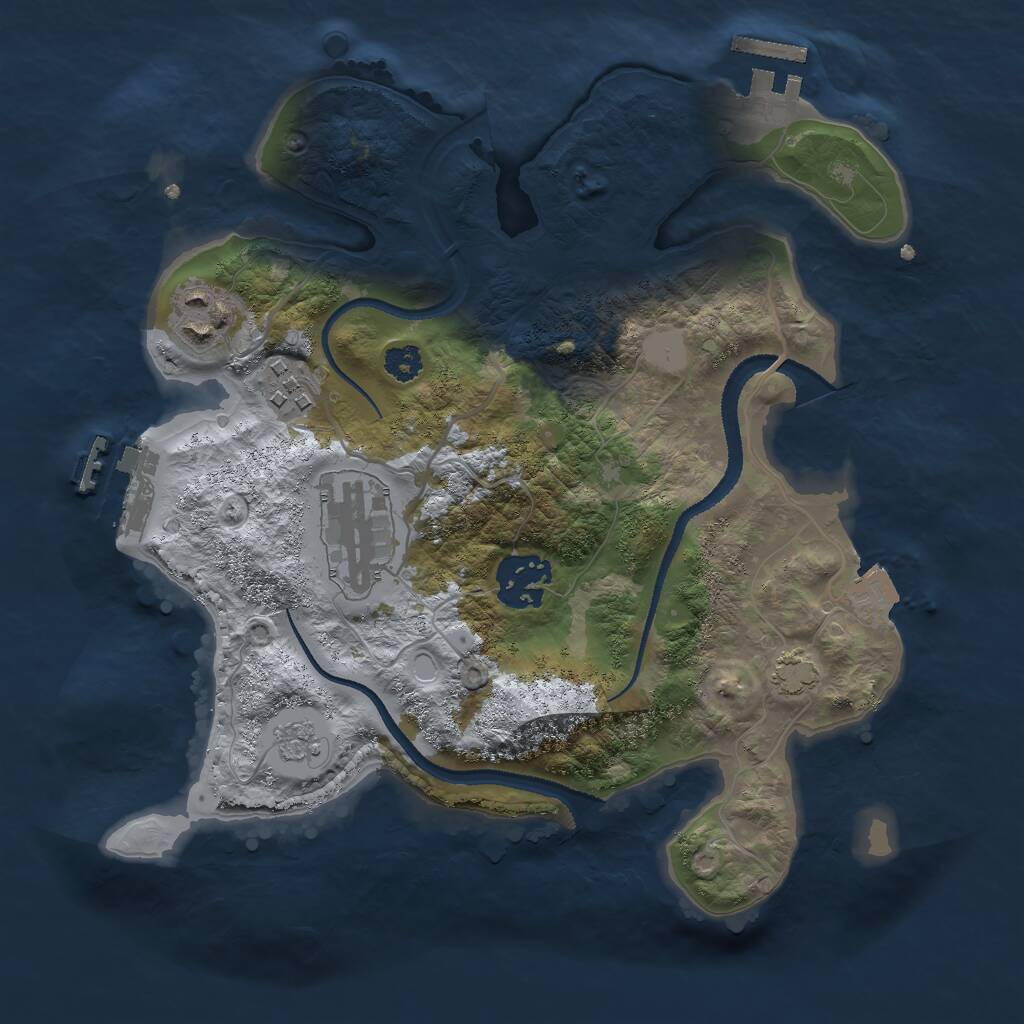 Rust Map: Procedural Map, Size: 2750, Seed: 1147148268, 9 Monuments