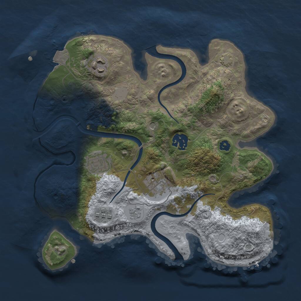 Rust Map: Procedural Map, Size: 2800, Seed: 1792033839, 9 Monuments