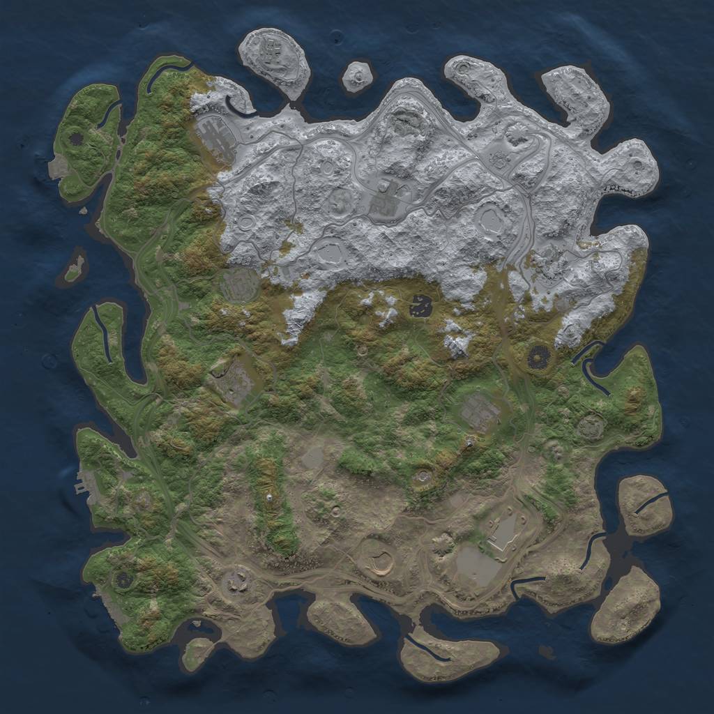 Rust Map: Procedural Map, Size: 4500, Seed: 12346, 19 Monuments
