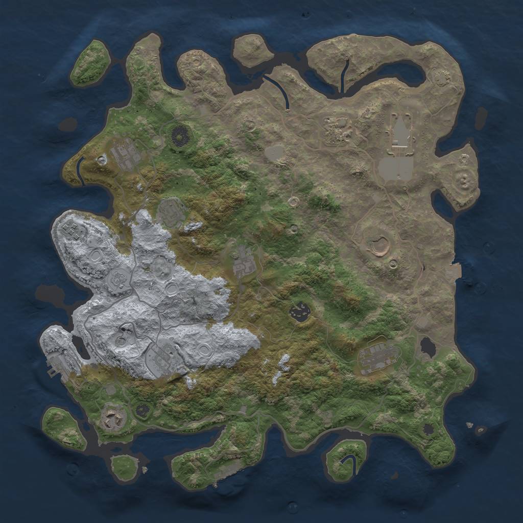 Rust Map: Procedural Map, Size: 4000, Seed: 63167, 19 Monuments