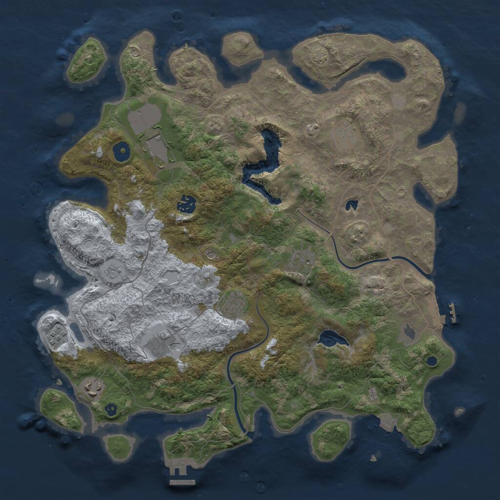 Rust Map: Procedural Map, Size: 4000, Seed: 63167, 14 Monuments