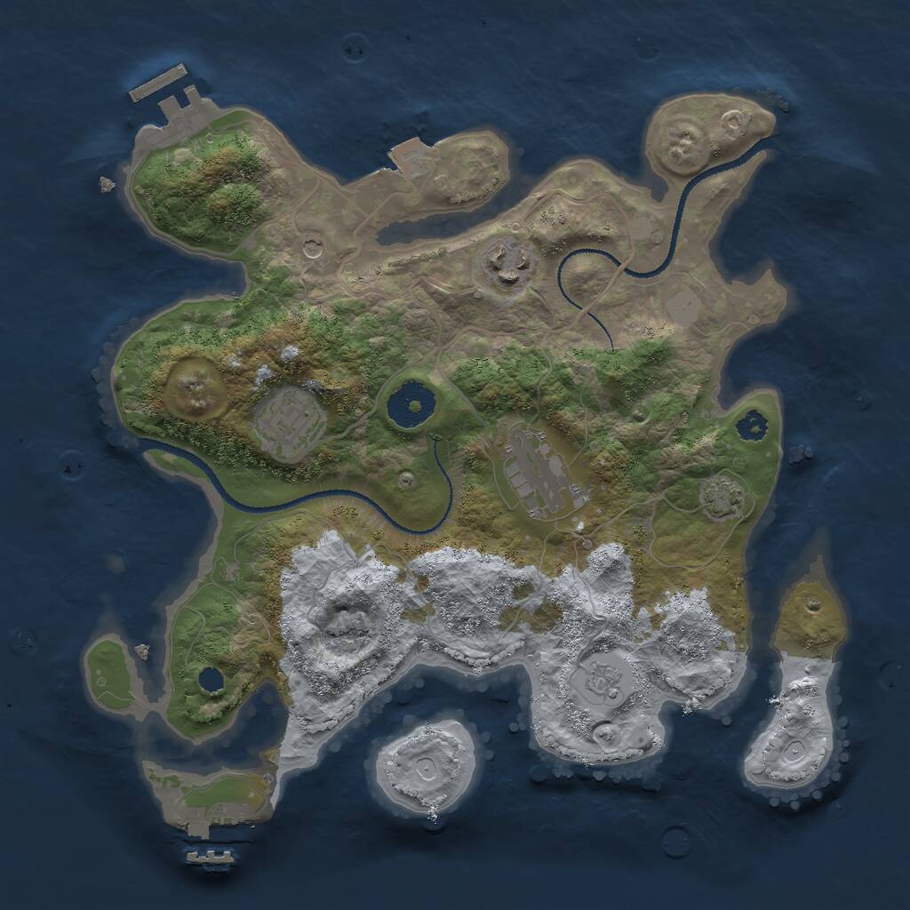 Rust Map: Procedural Map, Size: 3000, Seed: 119944198, 9 Monuments