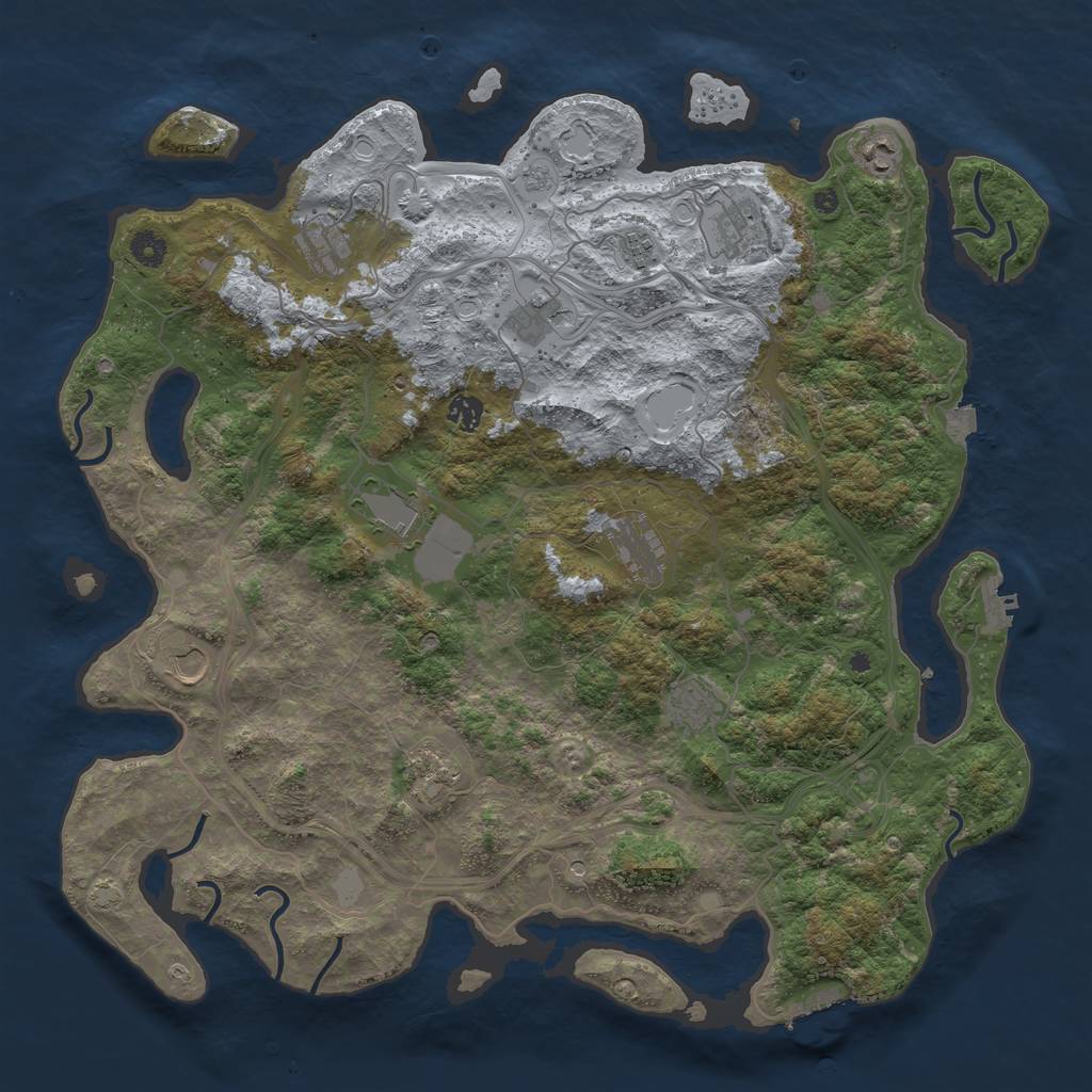 Rust Map: Procedural Map, Size: 4500, Seed: 12574, 19 Monuments