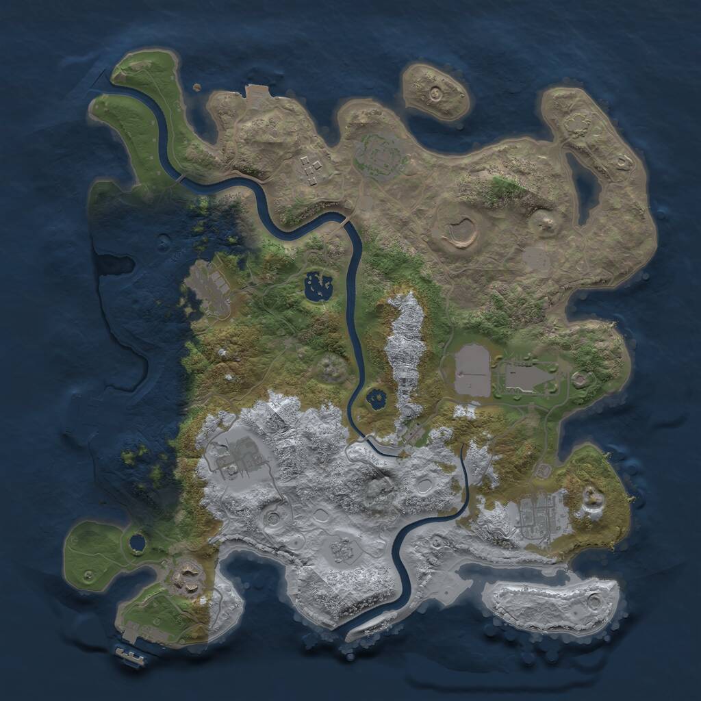 Rust Map: Procedural Map, Size: 3500, Seed: 1204384506, 15 Monuments