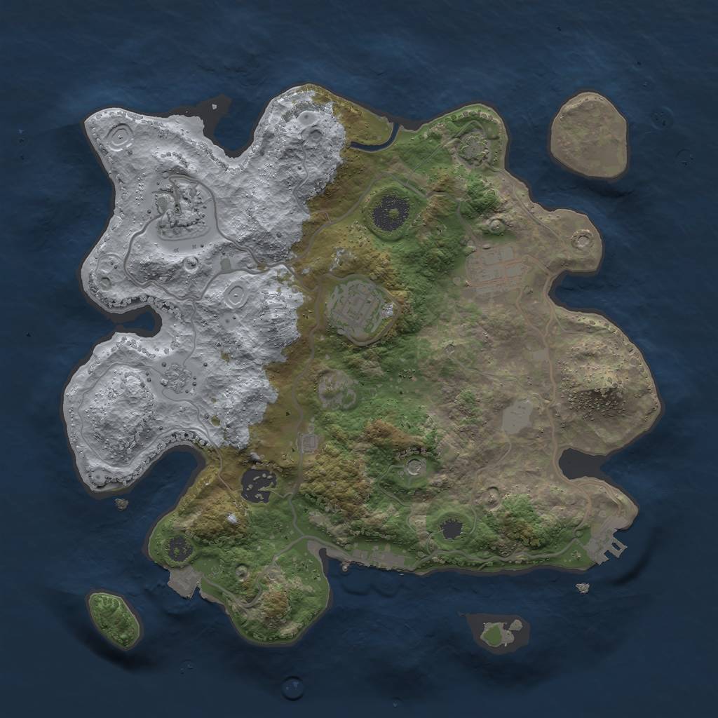 Rust Map: Procedural Map, Size: 3000, Seed: 16674, 12 Monuments