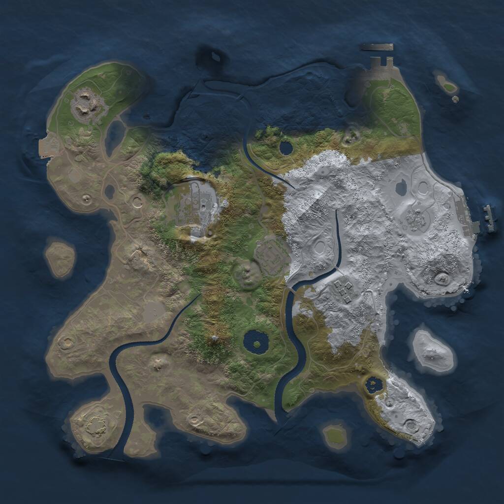 Rust Map: Procedural Map, Size: 3000, Seed: 31217, 10 Monuments