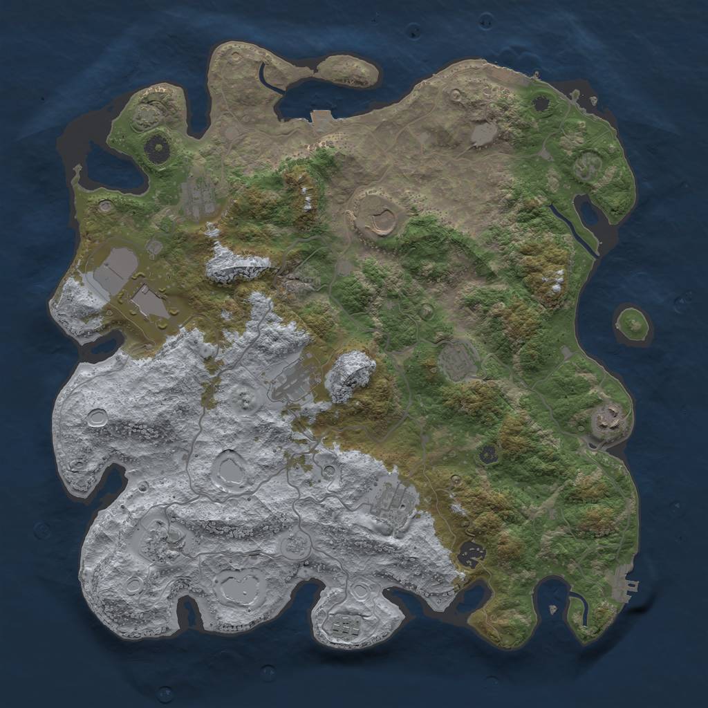 Rust Map: Procedural Map, Size: 4000, Seed: 1874049081, 18 Monuments