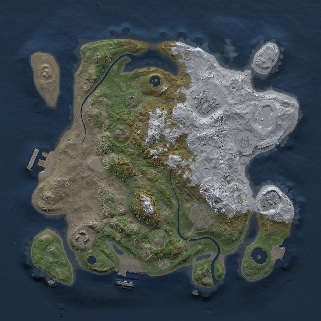 Rust Map: Procedural Map, Size: 3000, Seed: 320814174, 10 Monuments