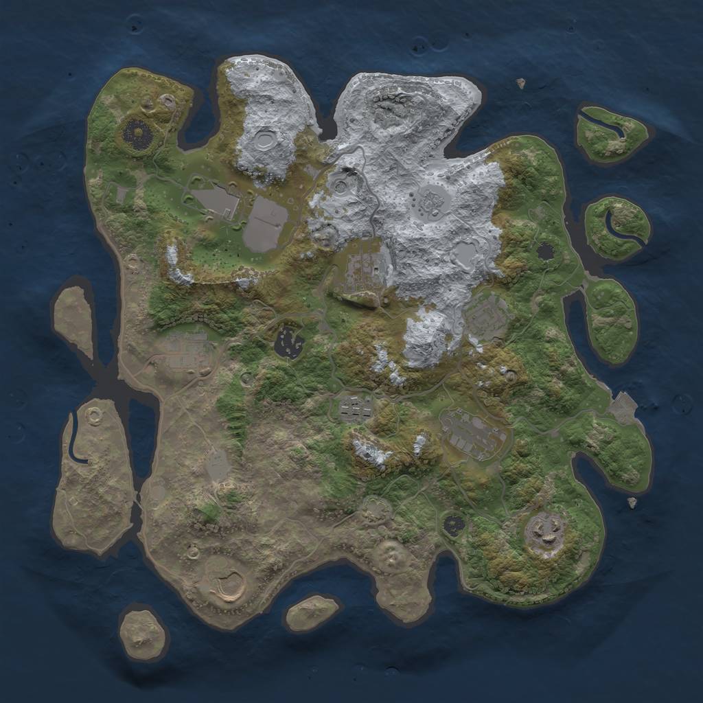 Rust Map: Procedural Map, Size: 3500, Seed: 1317629726, 15 Monuments