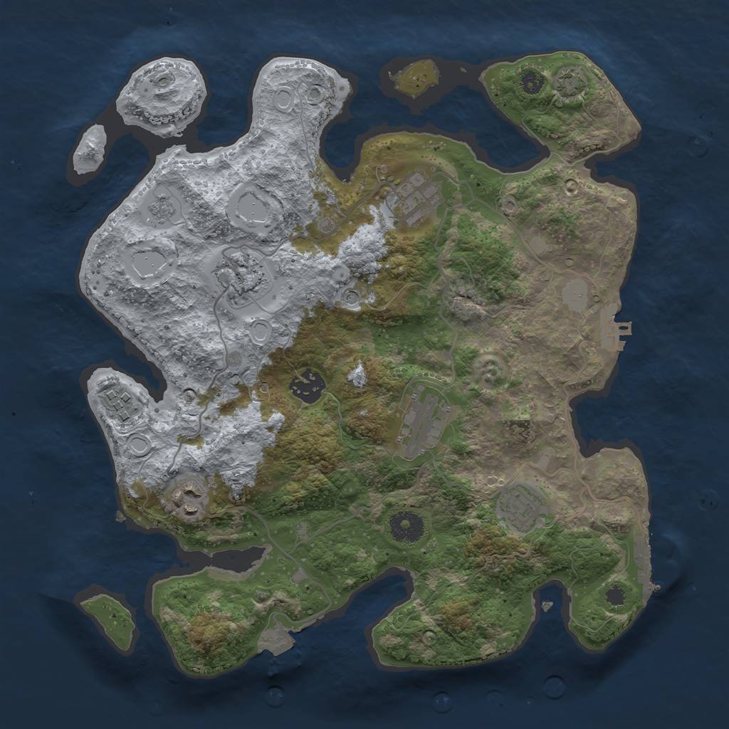 Rust Map: Procedural Map, Size: 3300, Seed: 2138607202, 15 Monuments