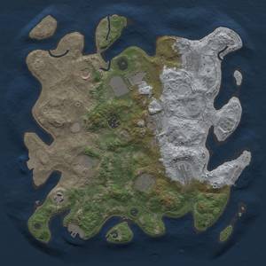 Thumbnail Rust Map: Procedural Map, Size: 3500, Seed: 1352480386, 18 Monuments