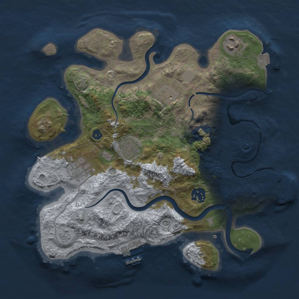 Rust Map: Procedural Map, Size: 3000, Seed: 563506845, 11 Monuments