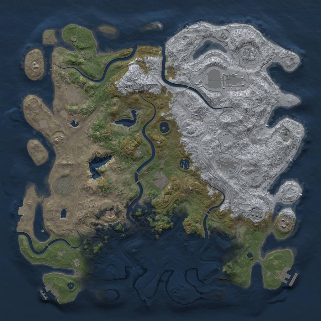 Rust Map: Procedural Map, Size: 4550, Seed: 7099069, 16 Monuments