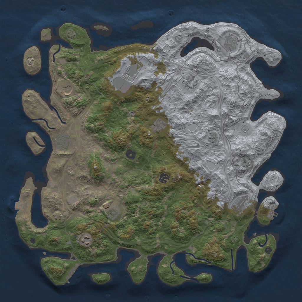 Rust Map: Procedural Map, Size: 4550, Seed: 7099069, 19 Monuments