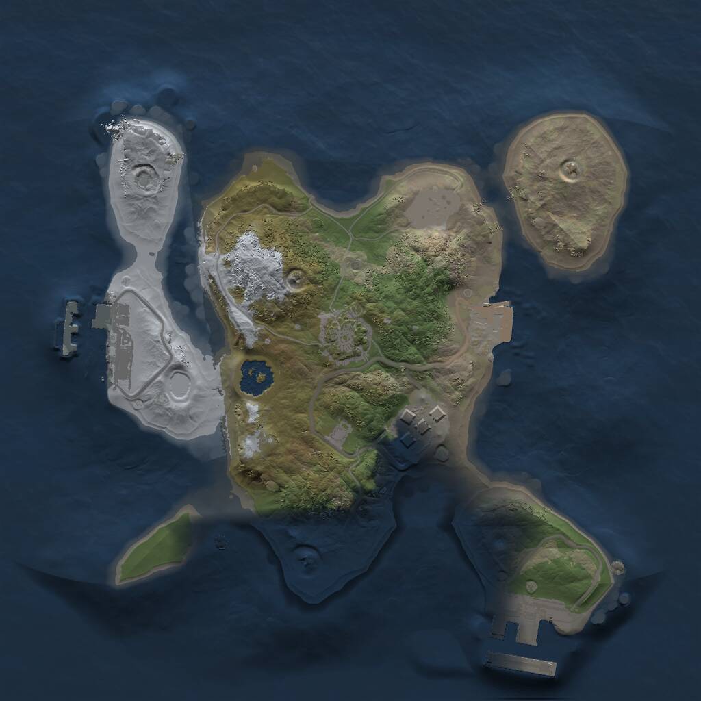 Rust Map: Procedural Map, Size: 2000, Seed: 2019994544, 5 Monuments