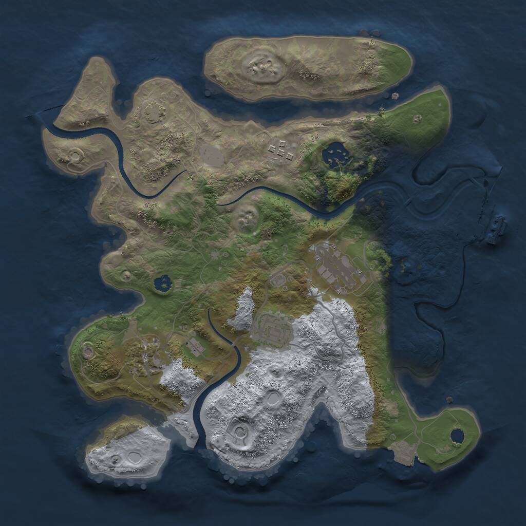 Rust Map: Procedural Map, Size: 3000, Seed: 26450, 9 Monuments