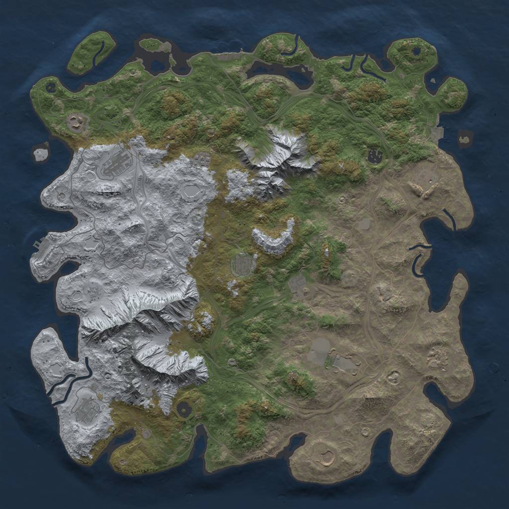 Rust Map: Procedural Map, Size: 5000, Seed: 73749597, 19 Monuments