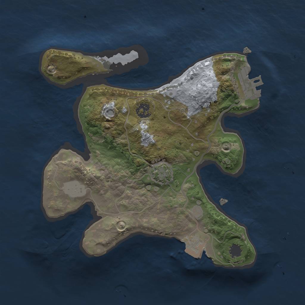 Rust Map: Procedural Map, Size: 2000, Seed: 444, 5 Monuments