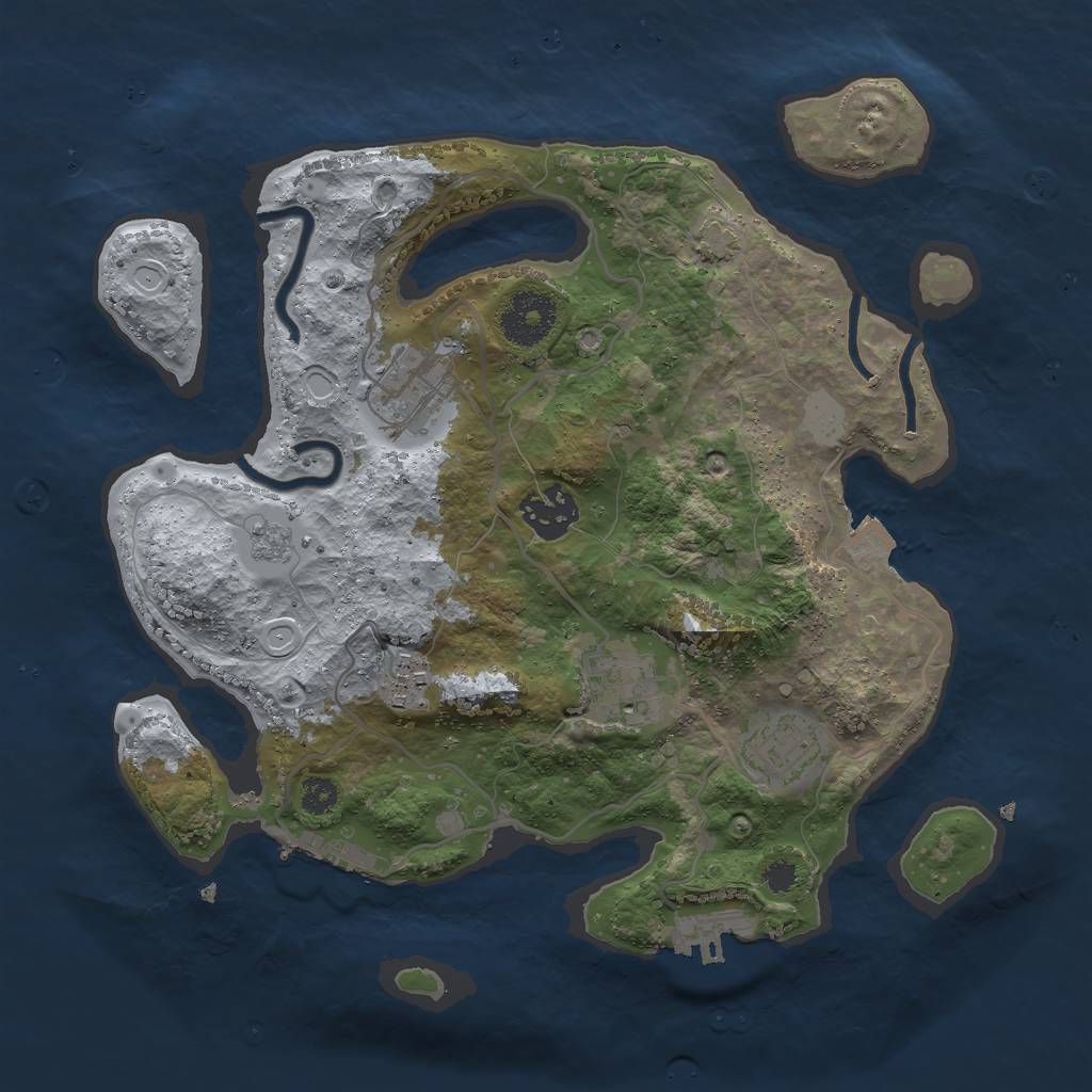 Rust Map: Procedural Map, Size: 3000, Seed: 1721625226, 12 Monuments