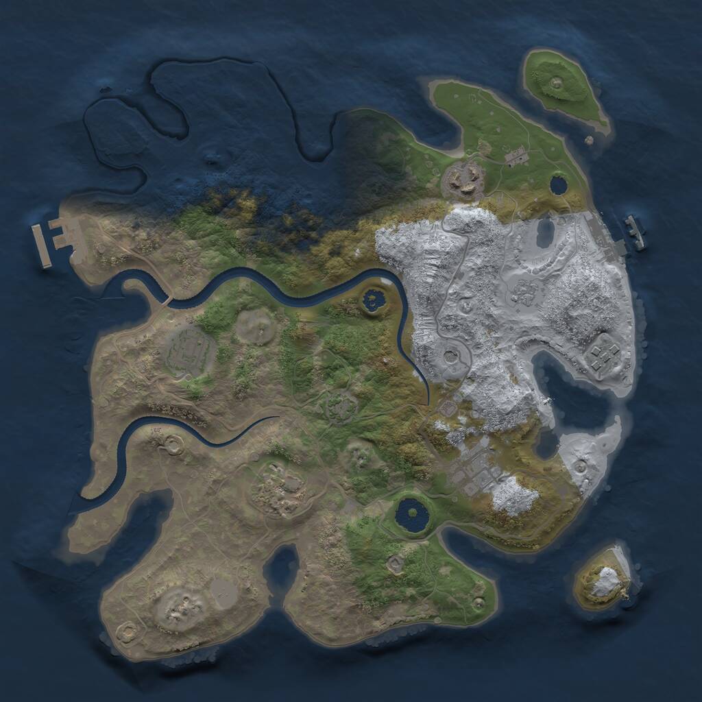 Rust Map: Procedural Map, Size: 3200, Seed: 100000, 11 Monuments