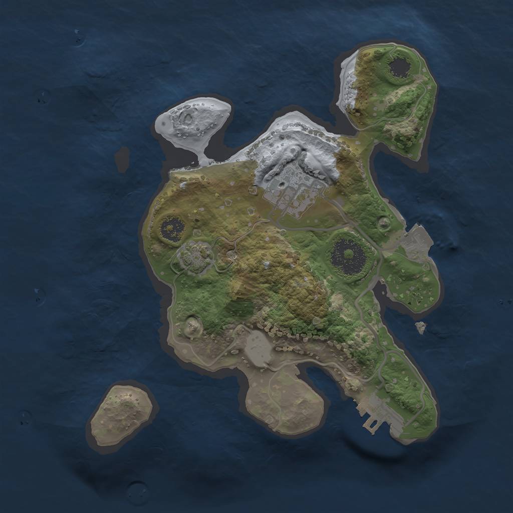Rust Map: Procedural Map, Size: 2200, Seed: 371541746, 6 Monuments