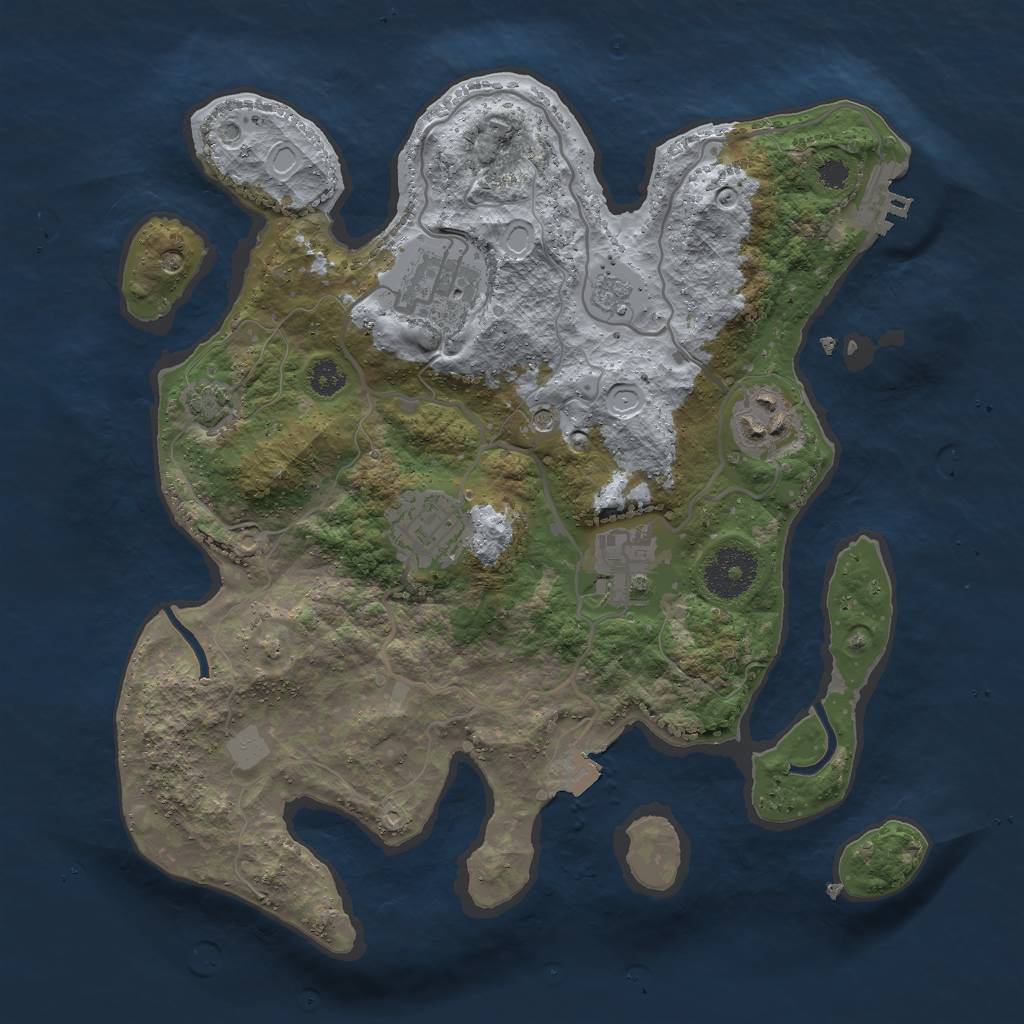 Rust Map: Procedural Map, Size: 3000, Seed: 320958987, 11 Monuments