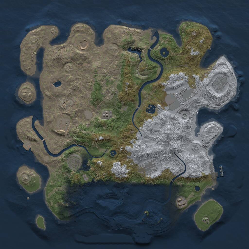 Rust Map: Procedural Map, Size: 4000, Seed: 2104287656, 16 Monuments