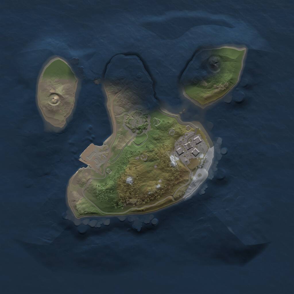 Rust Map: Procedural Map, Size: 1600, Seed: 4200, 3 Monuments