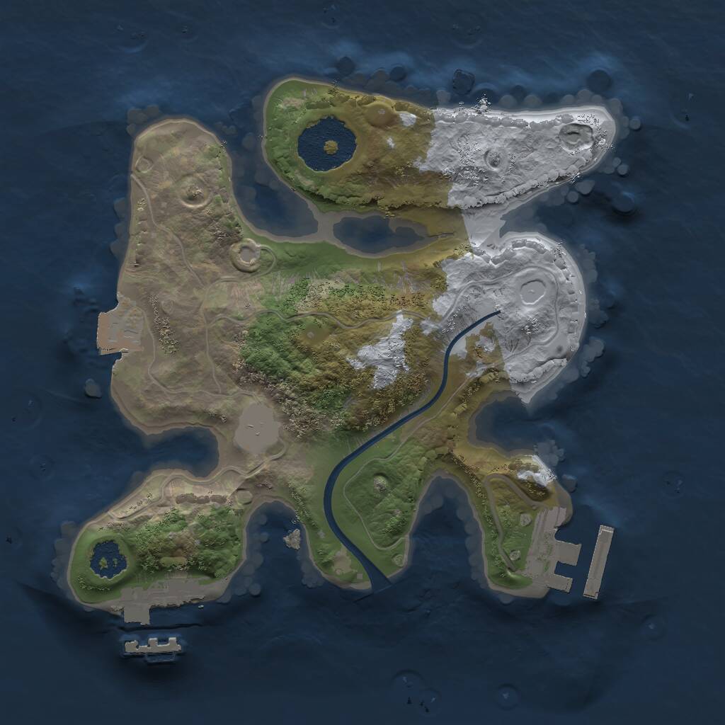 Rust Map: Procedural Map, Size: 2000, Seed: 357581017, 3 Monuments