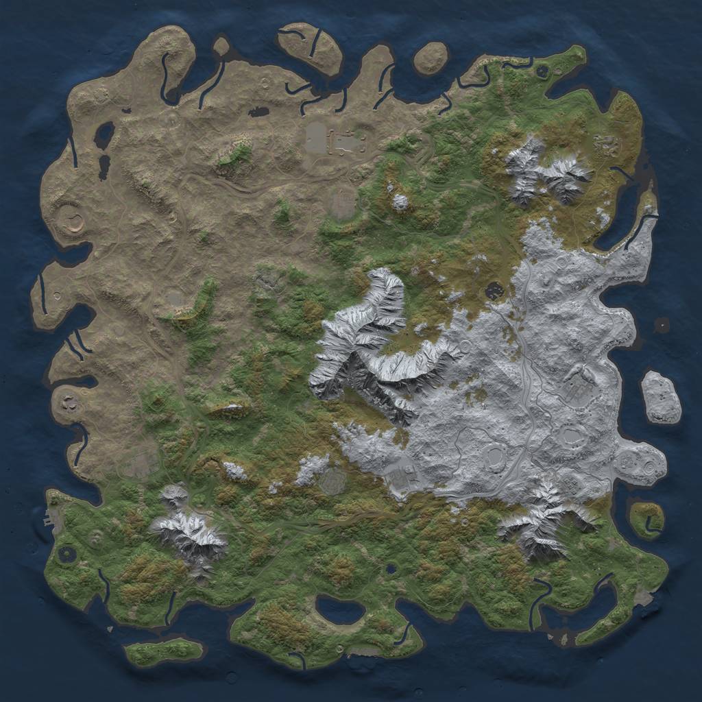Rust Map: Procedural Map, Size: 6000, Seed: 25469826, 19 Monuments