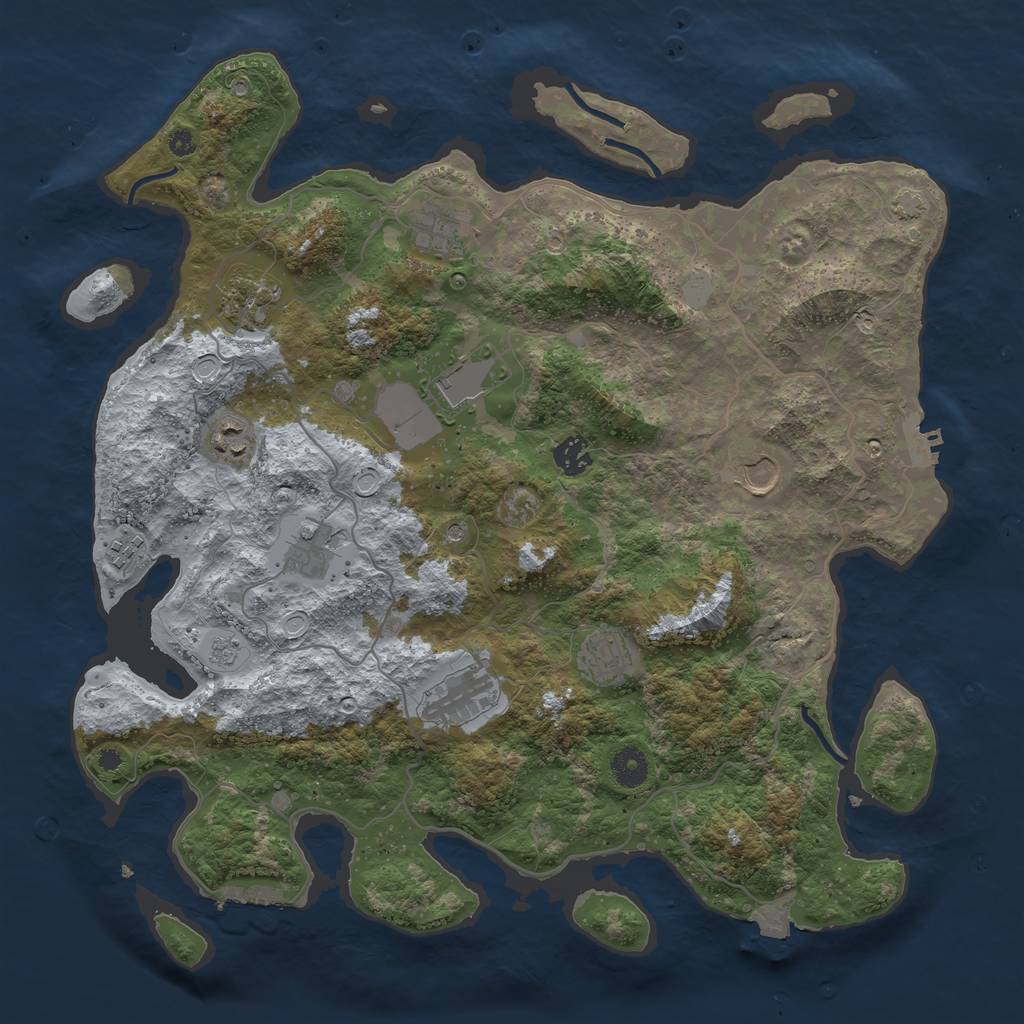 Rust Map: Procedural Map, Size: 4000, Seed: 1788578588, 18 Monuments
