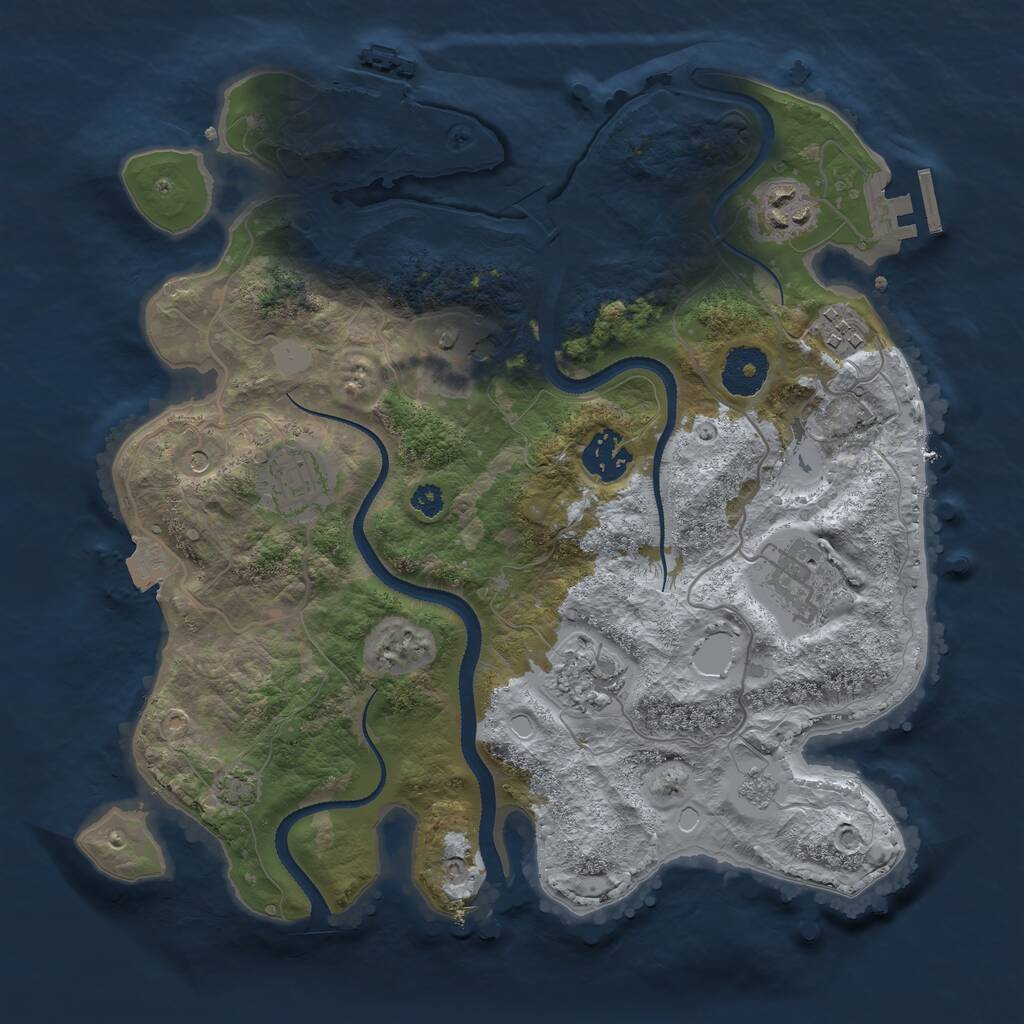 Rust Map: Procedural Map, Size: 3200, Seed: 13847, 13 Monuments