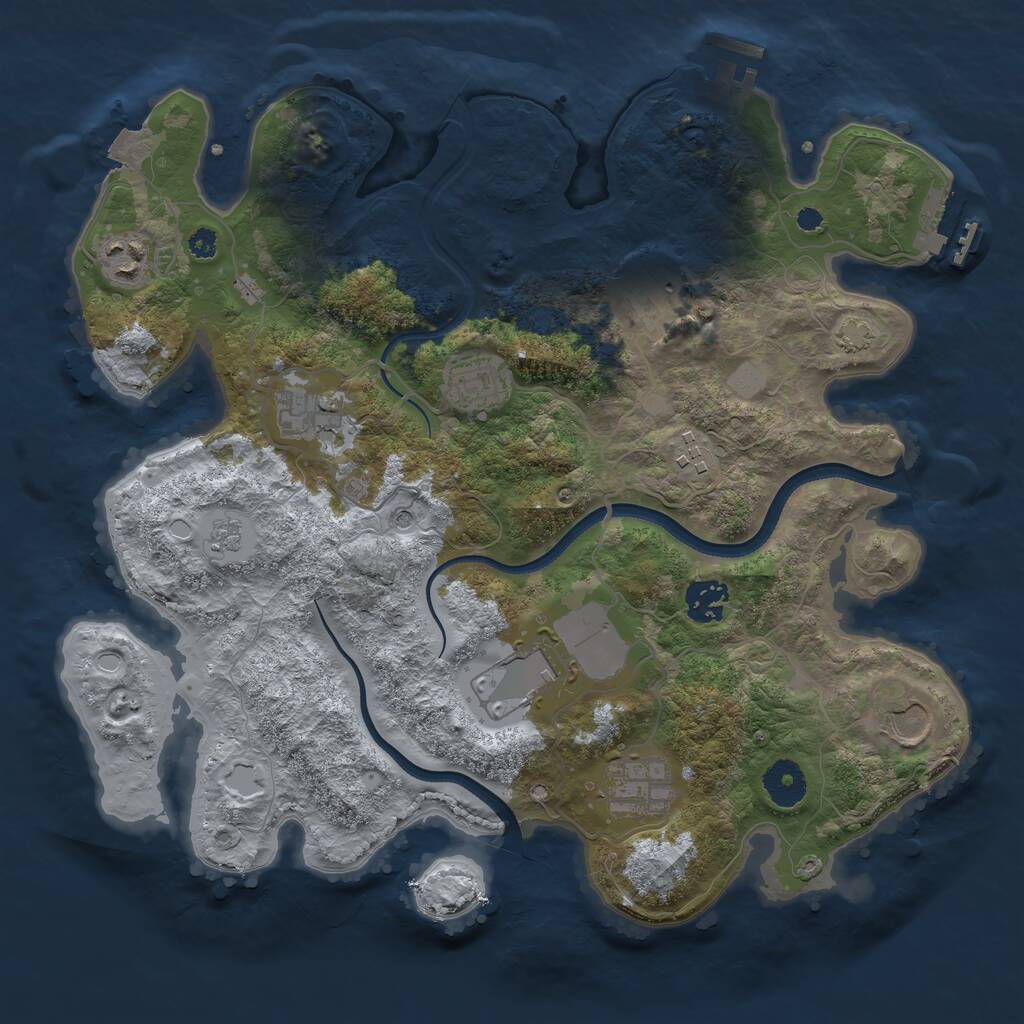 Rust Map: Procedural Map, Size: 3500, Seed: 1700, 15 Monuments