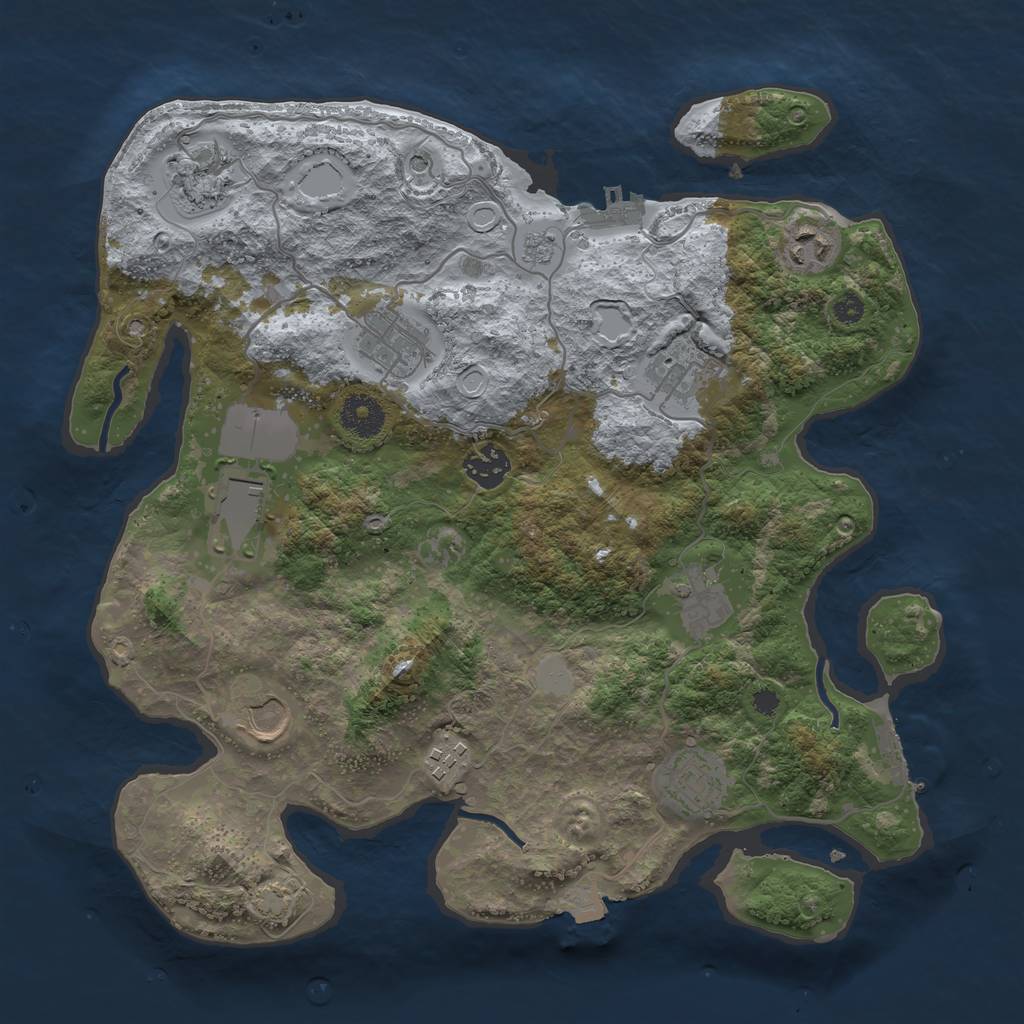 Rust Map: Procedural Map, Size: 3500, Seed: 629815635, 18 Monuments