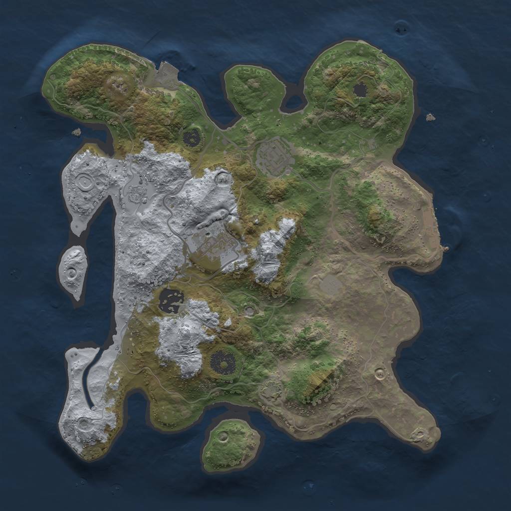 Rust Map: Procedural Map, Size: 3000, Seed: 6056, 9 Monuments