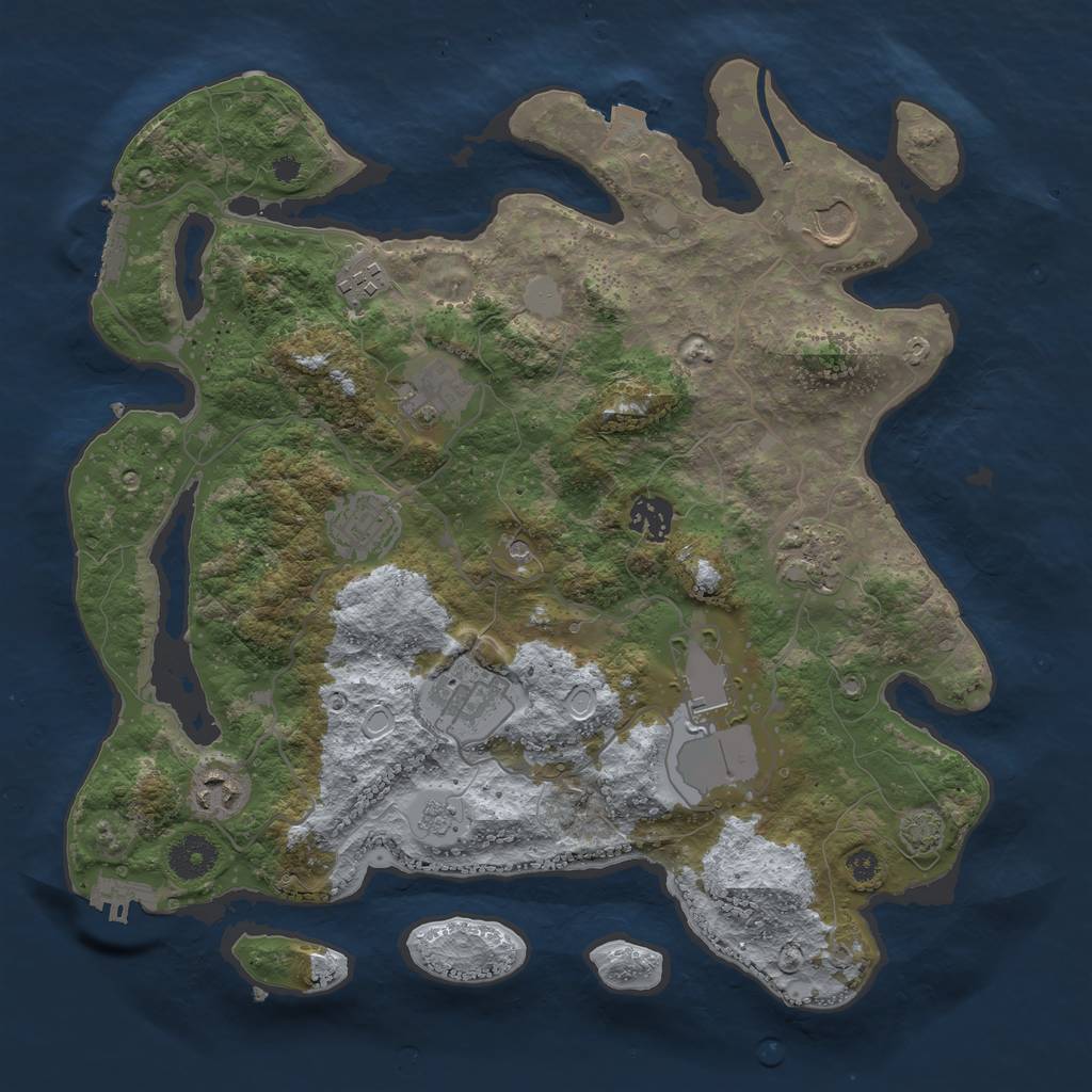 Rust Map: Procedural Map, Size: 3600, Seed: 1503287940, 17 Monuments