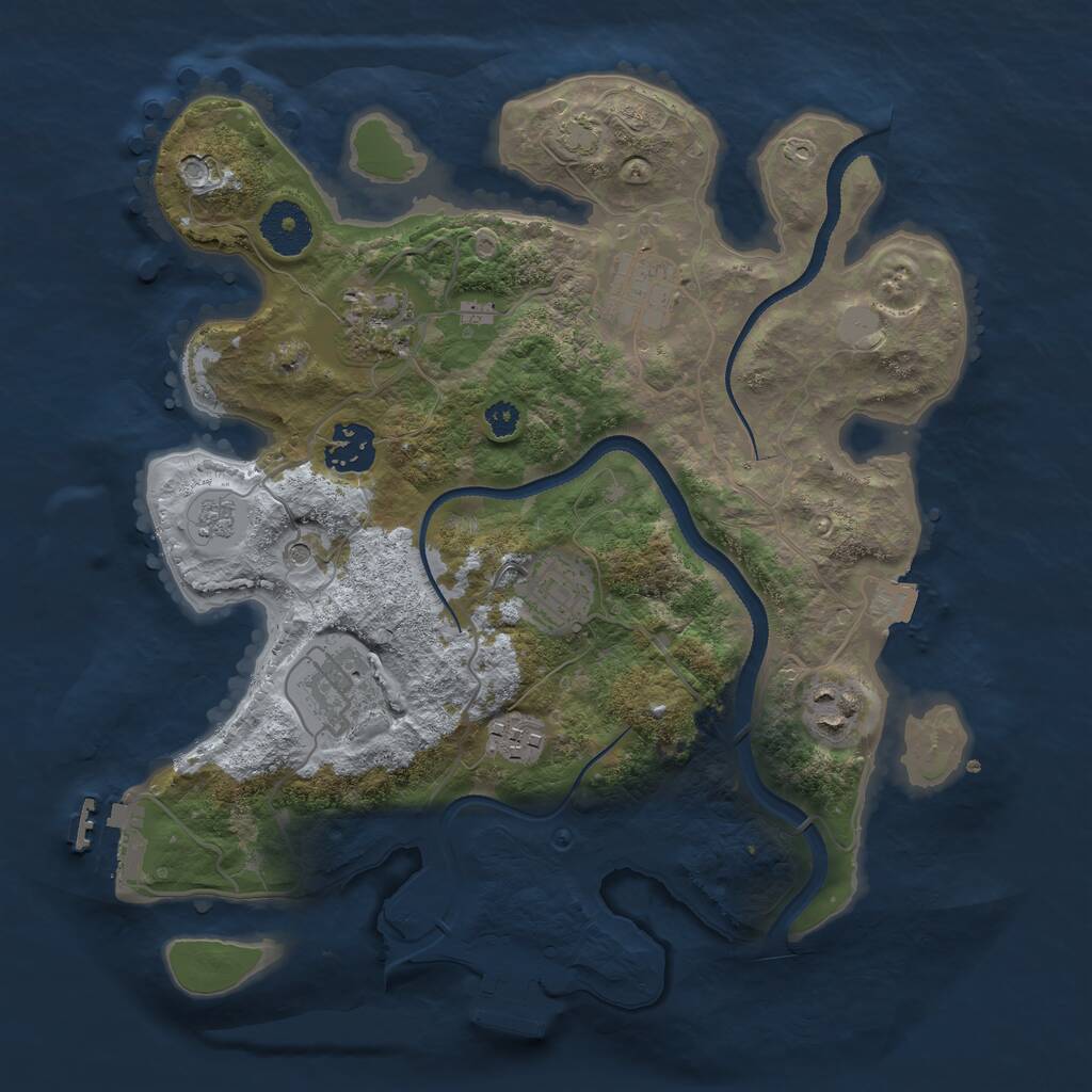 Rust Map: Procedural Map, Size: 3200, Seed: 141991702, 13 Monuments