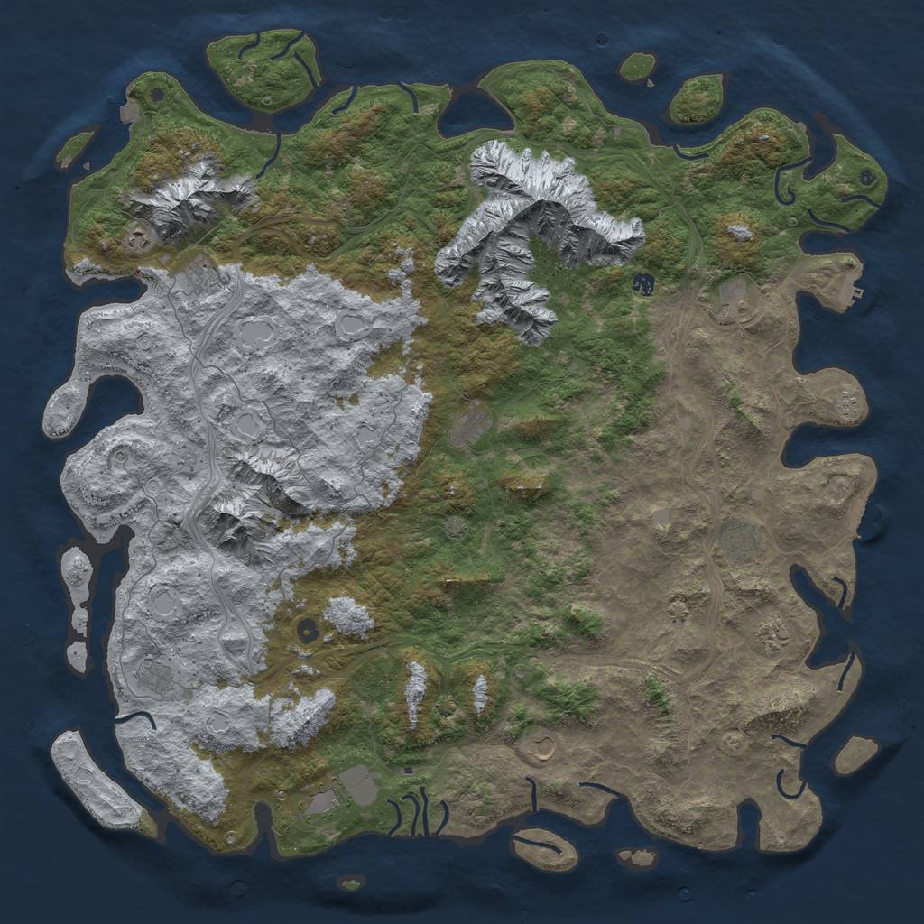 Rust Map: Procedural Map, Size: 6000, Seed: 104688068, 19 Monuments