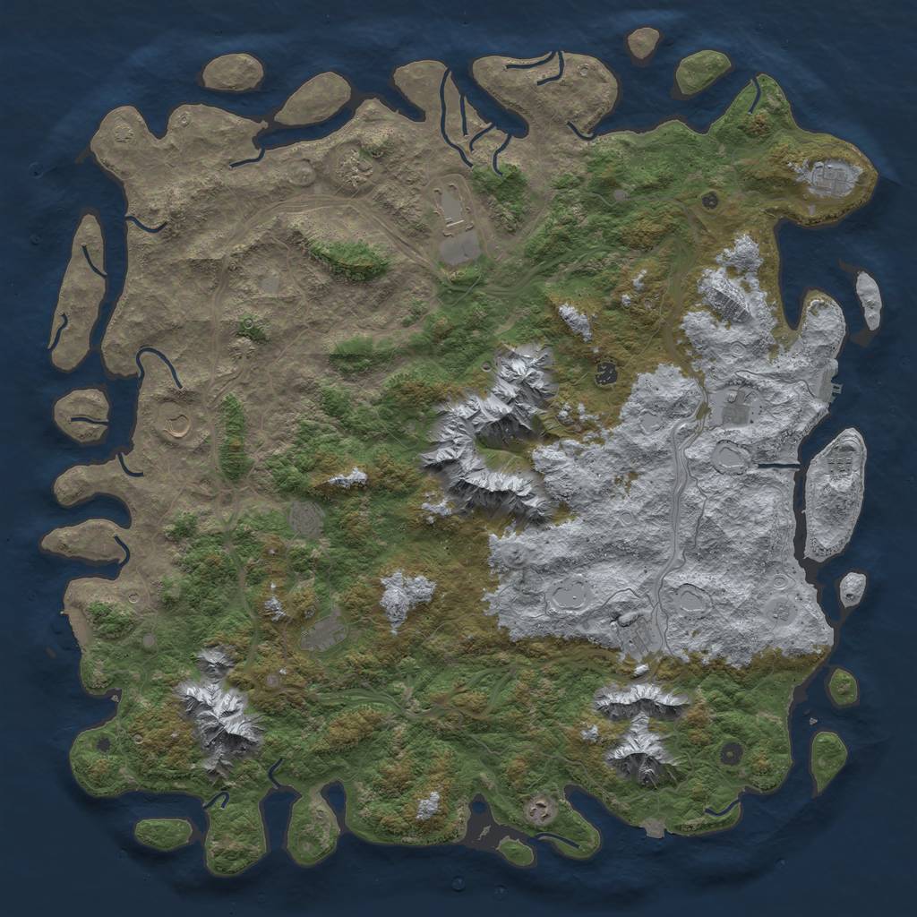 Rust Map: Procedural Map, Size: 6000, Seed: 1438150015, 19 Monuments