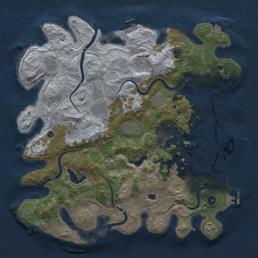 Rust Map: Procedural Map, Size: 4250, Seed: 224753831, 16 Monuments