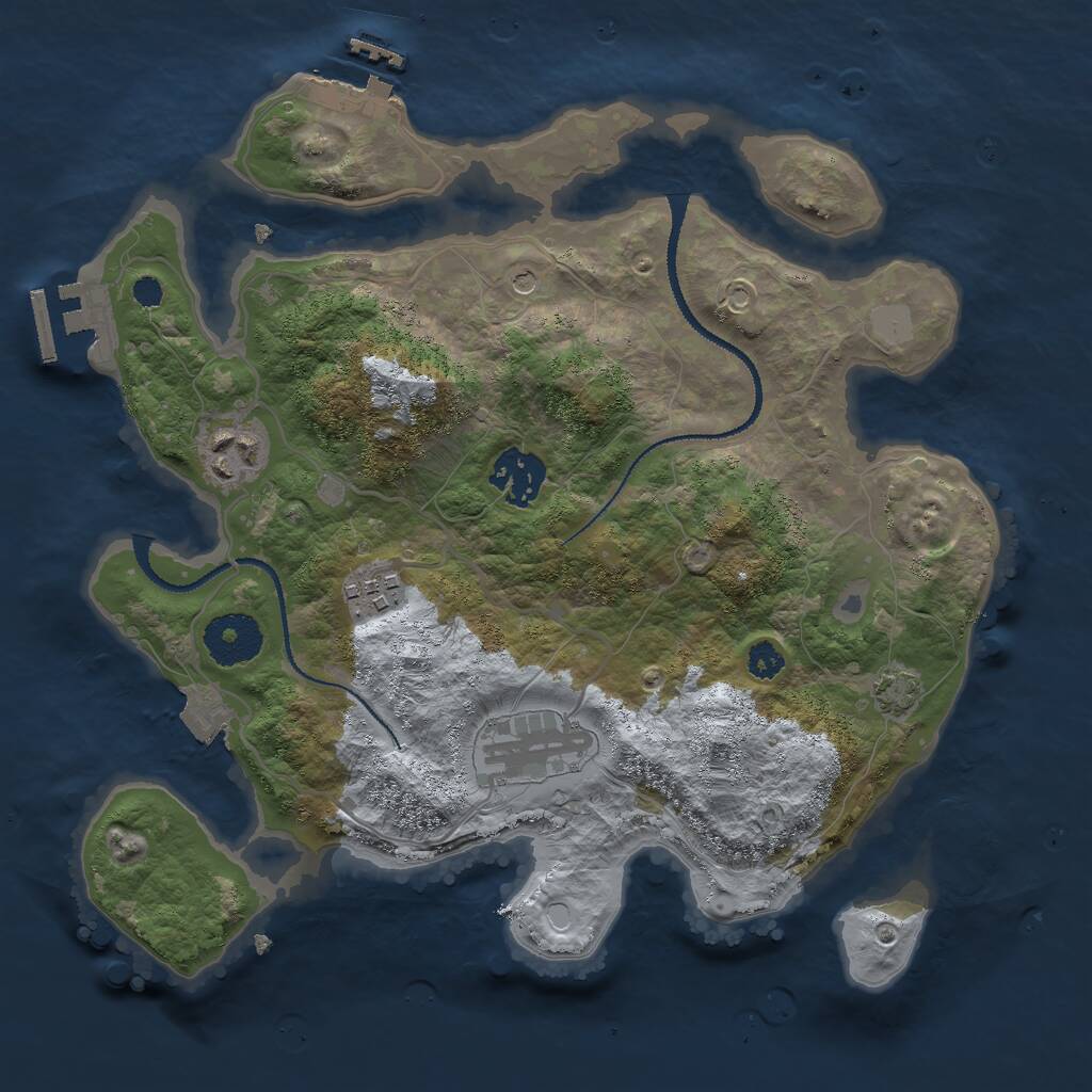 Rust Map: Procedural Map, Size: 3000, Seed: 181749240, 9 Monuments