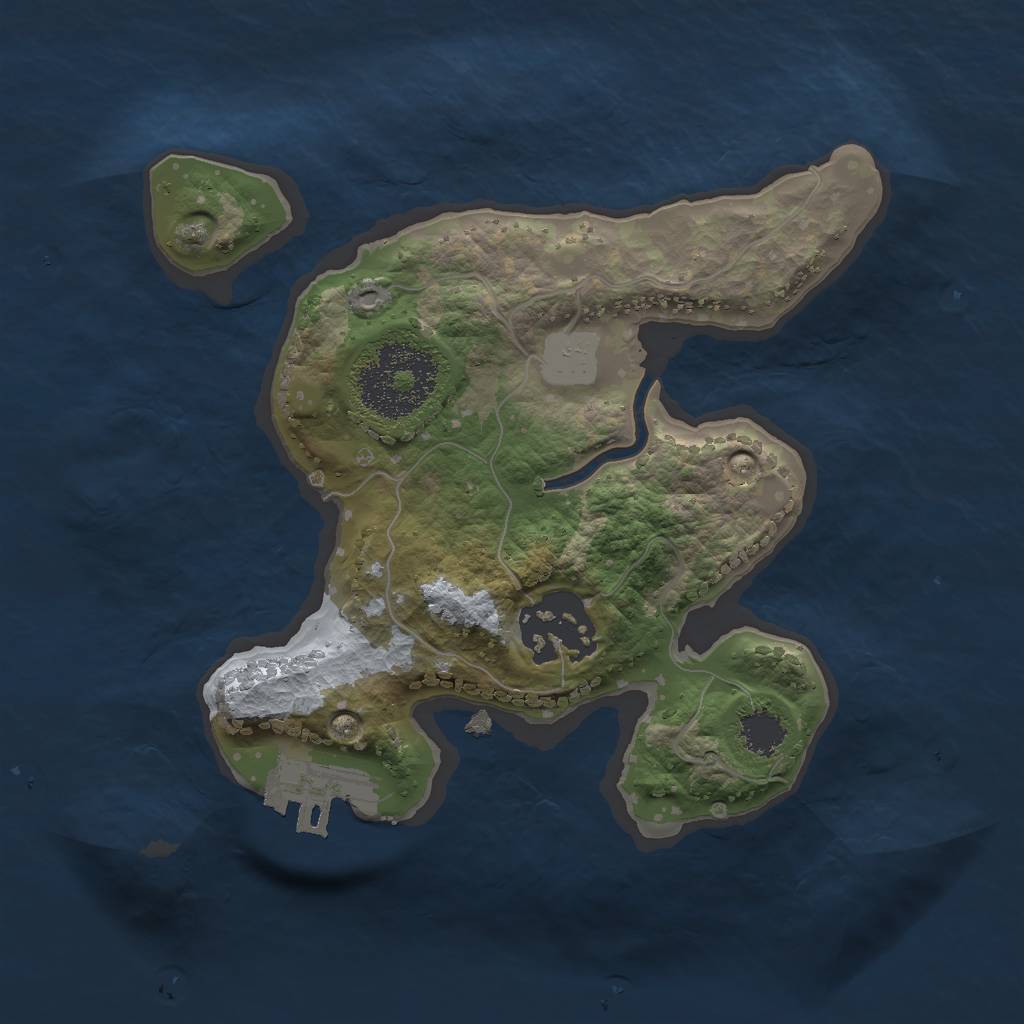 Rust Map: Procedural Map, Size: 2000, Seed: 215745120, 5 Monuments