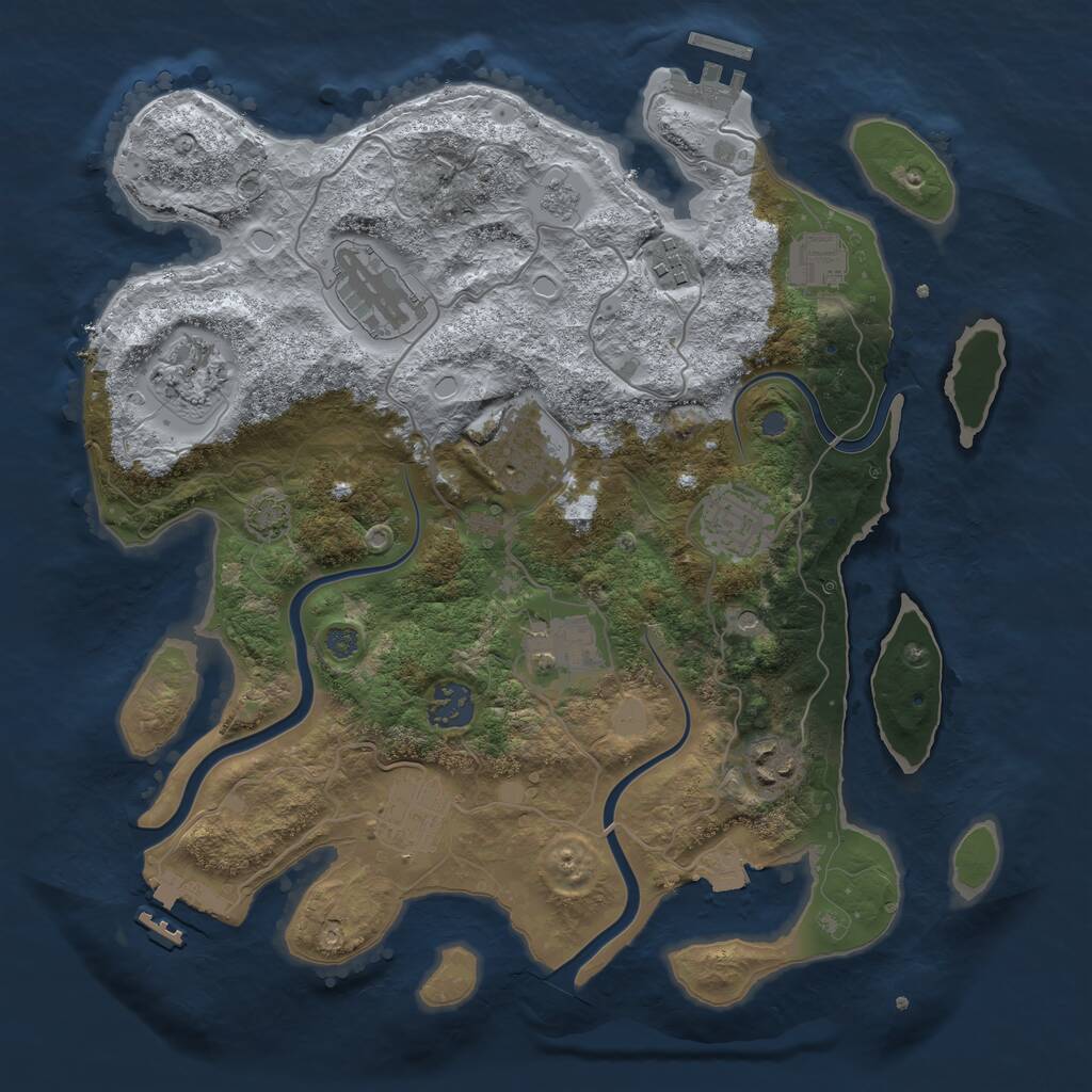 Rust Map: Procedural Map, Size: 3400, Seed: 17762077, 15 Monuments