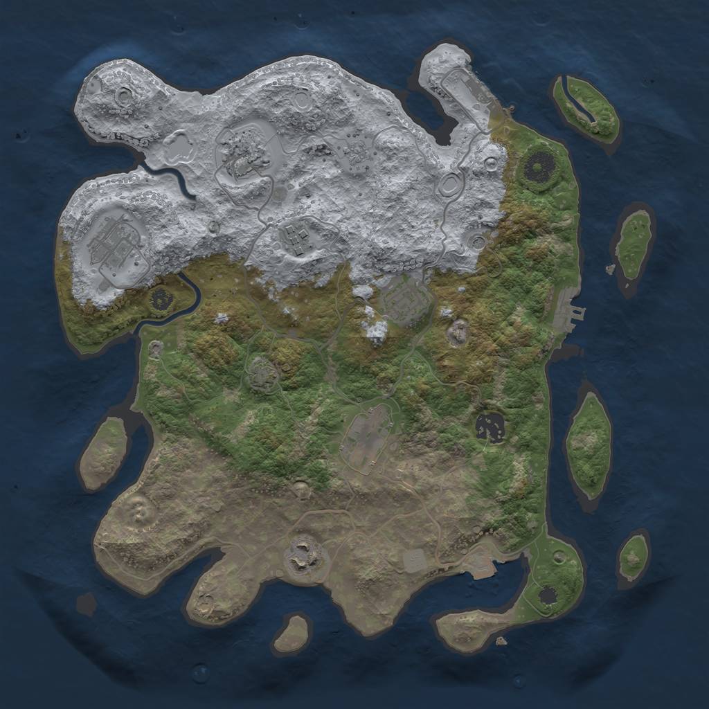 Rust Map: Procedural Map, Size: 3400, Seed: 17762077, 15 Monuments